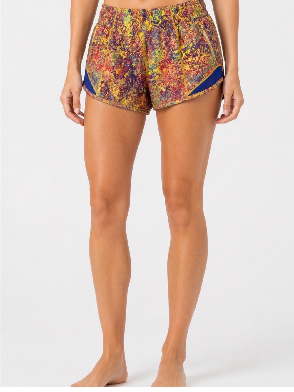 Lululemon Athletica Vibrant Patterned Shorts with Blue Accents